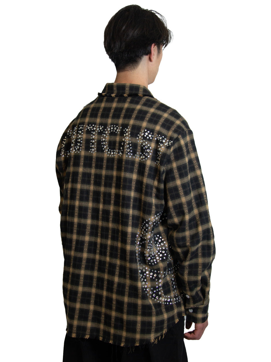 Outcast Rhinestone Green Flannel
