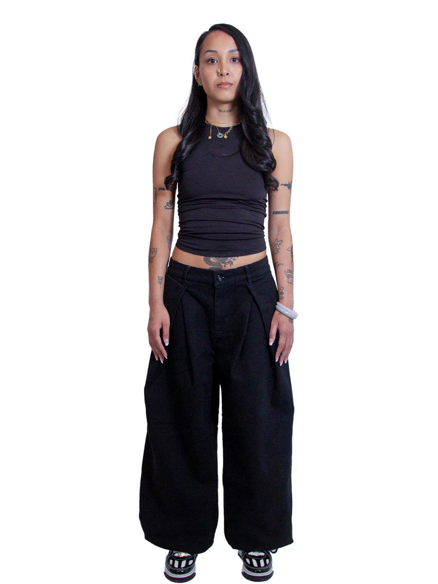 PLEATED WORKER PANTS
